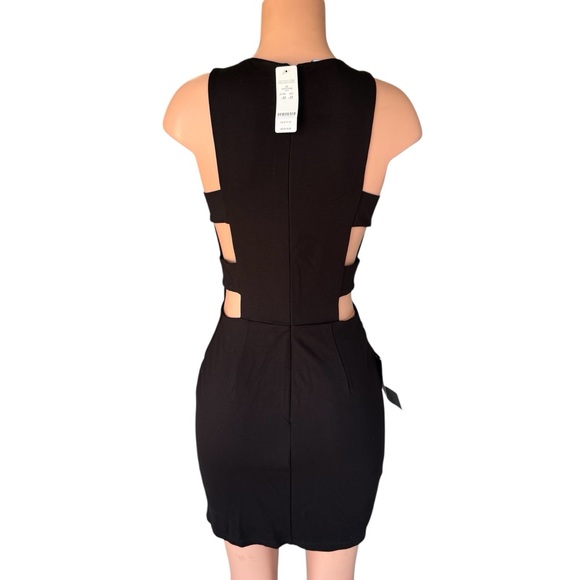Vintage Bebe Black Cut-Out Mini Dress NWT - Picture 2 of 9